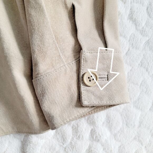 Embroidered leather suede jacket boho medium vintage y2k shacket - Picture 8 of 9